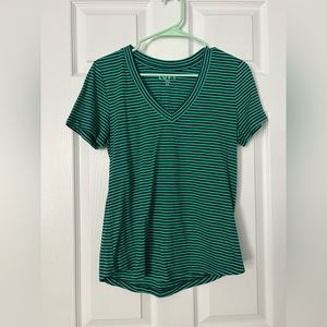 Brand new Loft Women’s short sleeve green and blue striped tee size XS